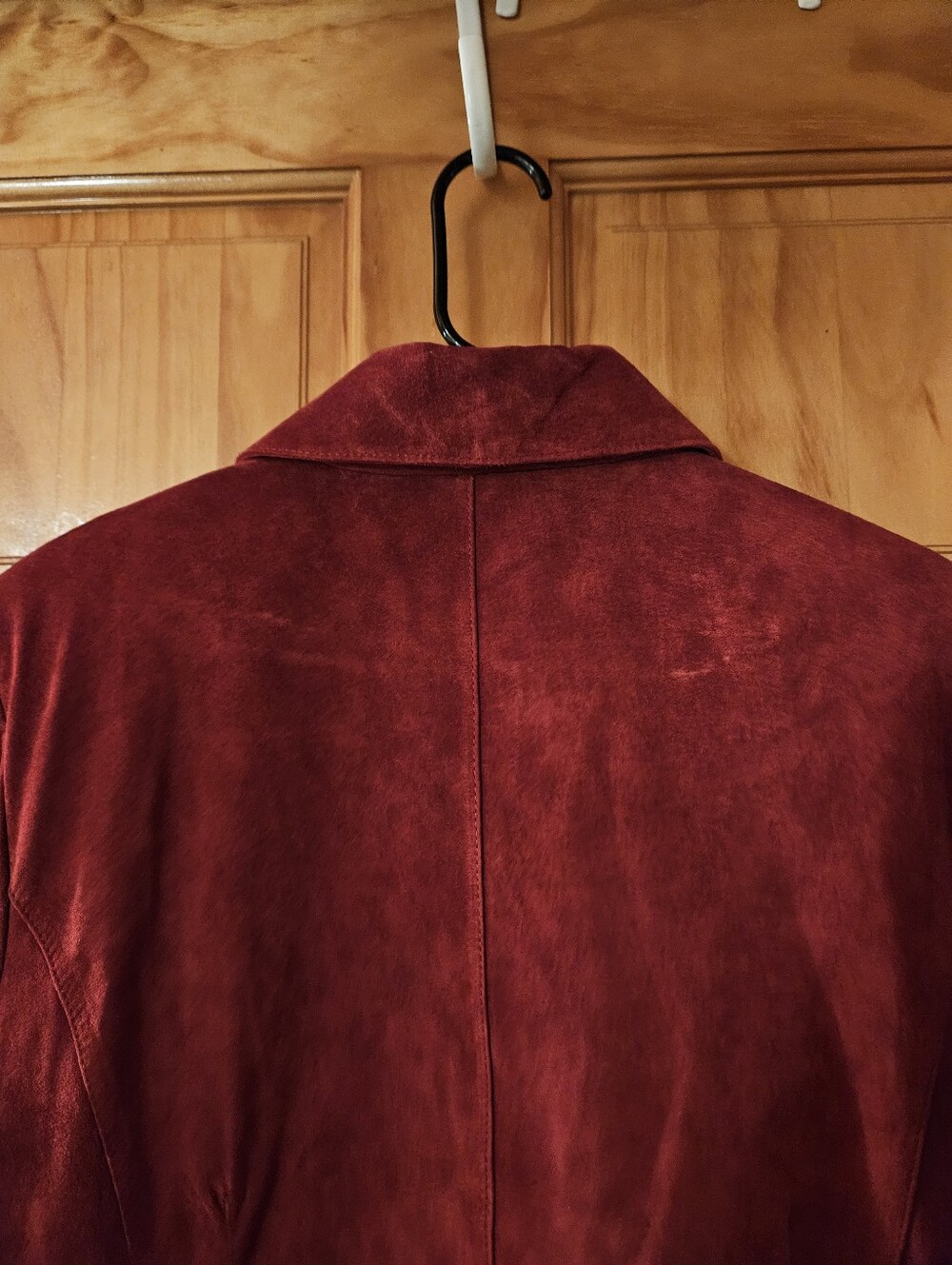 Red Suede Button-Front Jacket - Picture 6 of 10